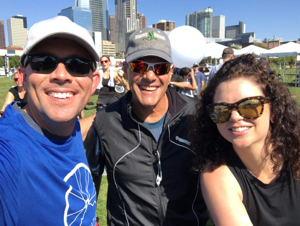 Three people taking a selfie at Cycle Nation 2018 in Denver Colorado